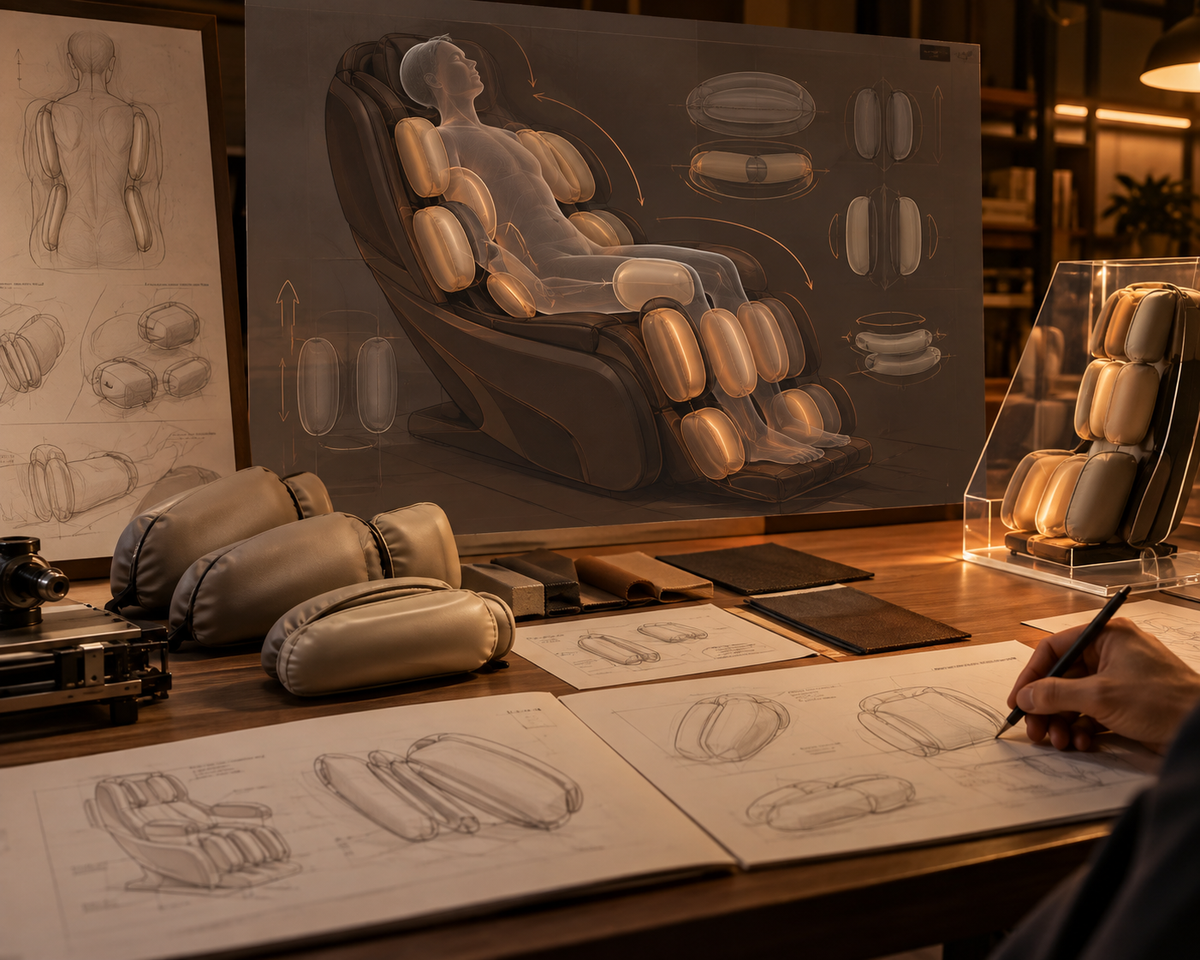 Relaxbro massage chair air compression system design detail